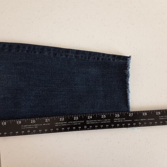 Mother The Looker Jean Women 27 (28x27)* Ankle Fray Mid Rise Dark Wash Skinny - Picture 12 of 12